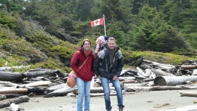 wir drei am Long Beach auf Vancouver Island